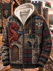 Men's  Vintage British Wales Printed Flannel Jacket