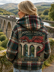 Women's  Vintage British Wales Printed Flannel Jacket