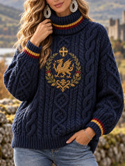 Women's Wales UK Casual Turtleneck Sweater