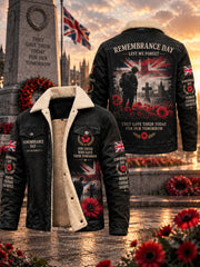 Men's Fleece-Lined Hoodie With Remembrance Day Veteran-Themed Print