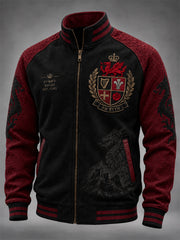 Men's Welsh Red Dragon Printed Zipper Jacket