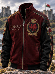 Men's Welsh Red Dragon Printed Zipper Jacket
