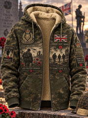 Men's Veteran Memorial Graphic Print Zip-Up Long-Sleeve Hoodie