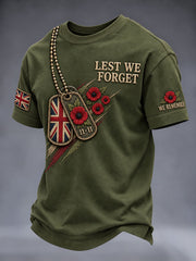 Men's Lest We Forget Print  T-shirt