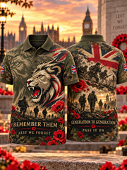 Men's Remembrance Day Lest We Forget  polo shirt