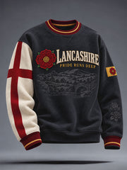Men's England Lancashire Day Red Roses Art Printed Sweatshirt
