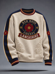 Men's England Lancashire Day Red Roses Art Printed Sweatshirt