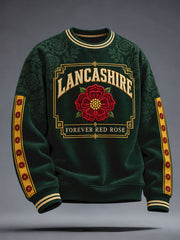 Men's England Lancashire Day Red Roses Art Printed Sweatshirt