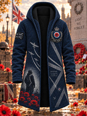 Men's Remembrance Day Lest We Forget Hooded Cardigan