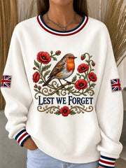 Women's Remembrance Day Lest We Forget Round-Neck Sweatshirt