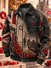 Men's British Remembrance Day Printed Jacket