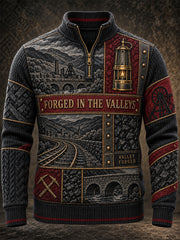 Men's Welsh Cultural Element Art Print Zip-Up Hoodie
