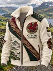 Men's Vintage British Wales Printed Long-sleeve Jacket