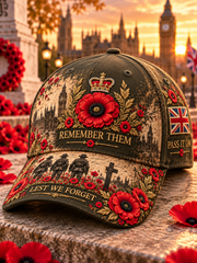 Unisex  Remembrance Day Lest We Forget Hat