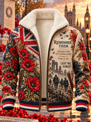 Men's Remembrance Day Lest We Forget Thickened Jacket