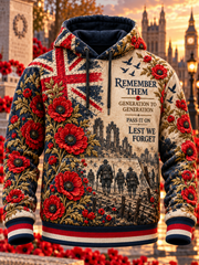 Men's Remembrance Day Lest We Forget Oversized Hoodie