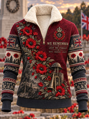 Women's British Veteran Remembrance Day Fur Collar Top