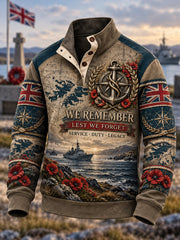 Men's Veterans Remembrance Day Four-Button Hoodie