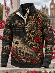 Men's Veterans Remembrance Day Four-Button Hoodie