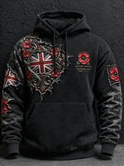 Men's Remembrance Day Lest We Forget Oversized Hoodie