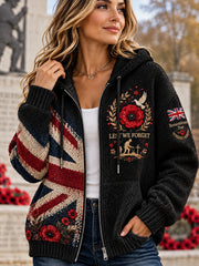Women's Remembrance Day Print Knit Hoodie