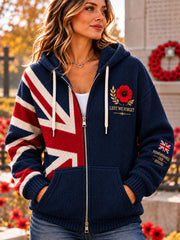 Women's Remembrance Day Print Knit Hoodie