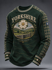Men's England Yorkshire Art Printed Waffle Sweatshirt
