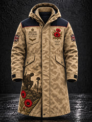 Men's Fleece-Lined Windbreaker With Remembrance Day Themed Print