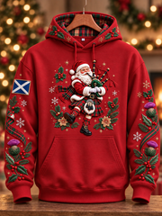 Men's Scottish Christmas Printed Hoodie with Pockets