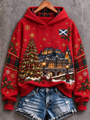 Women's Scottish Christmas Printed Regular Sweatshirt