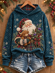 Women's Scotland Christmas Art Printed Hoodie