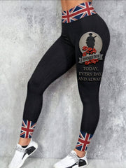 Women's Remembrance Day Lest We Forget High Waisted Leggings