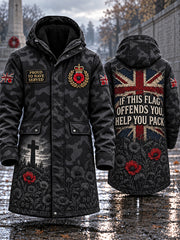 Men's Remembrance Day Lest We Forget Long Coat