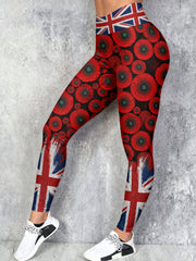 Women's Remembrance Day Lest We Forget High Waisted Leggings