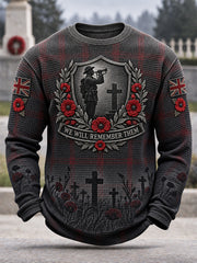 Men's Remembrance Day Lest We Forget Waffle Sweatshirt