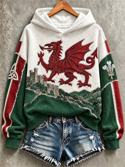 Women's Welsh Dragon Print Sweatshirt