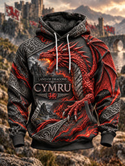 Men's British Wales Printed Graphic Hoodie