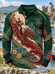 Men's  British Wales Printed Polo Sweatshirt