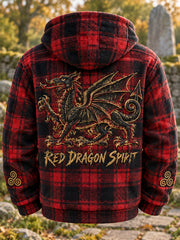 Men's Welsh-Style Print Zip-Up Hoodie
