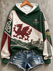 Women's Welsh Dragon Print Sweatshirt