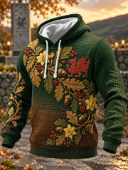 Men's Welsh Cultural Element Art Print Checkered Cotton Hoodie