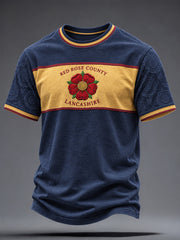 Men's England Lancashire Red Roses Art Printed T-shirt