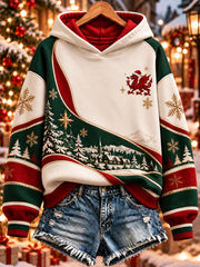 Women's Christmas Welsh Dragon Print Sweatshirt