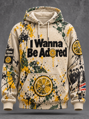 Men's Lemon Roses Music Lover Printed  Hoodie with Pockets
