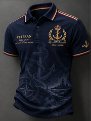 Men's British veteran Printed polo shirt