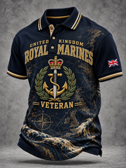 Men's British veteran Printed polo shirt