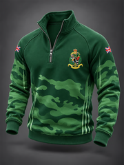 Men's British veteran Printed Zip-Up Hoodie