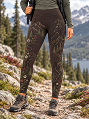 Women's Wilderness Trail Print Hike Lovers Leggings