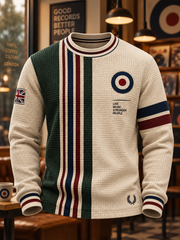 Men's UK Music Lover Mods Art Printed Waffle Sweatshirt