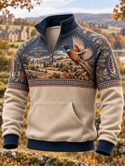 Men's Hunting Season Culture Half-Zip Stand Collar Sweatshirt